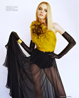 Fall 2011 Gucci by Frida Giannini Runway Look 47 Silk Floral Detailed One Shoulder Silk Chiffon Dress
