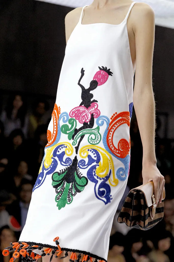 Exceptional Spring 2011 Prada by Miucci Prada Runway Look 27 & Ad Campaign Embroidered & Beaded White Dress
