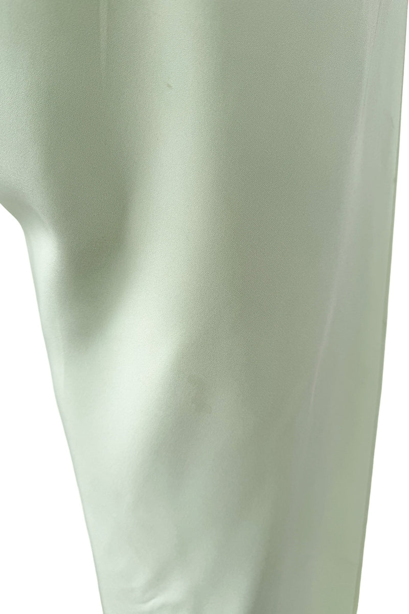 Rare Spring 1978 Philippe Venet the Haute Couture Runwau Sample Pale Mint Silk One Shoulder Dress