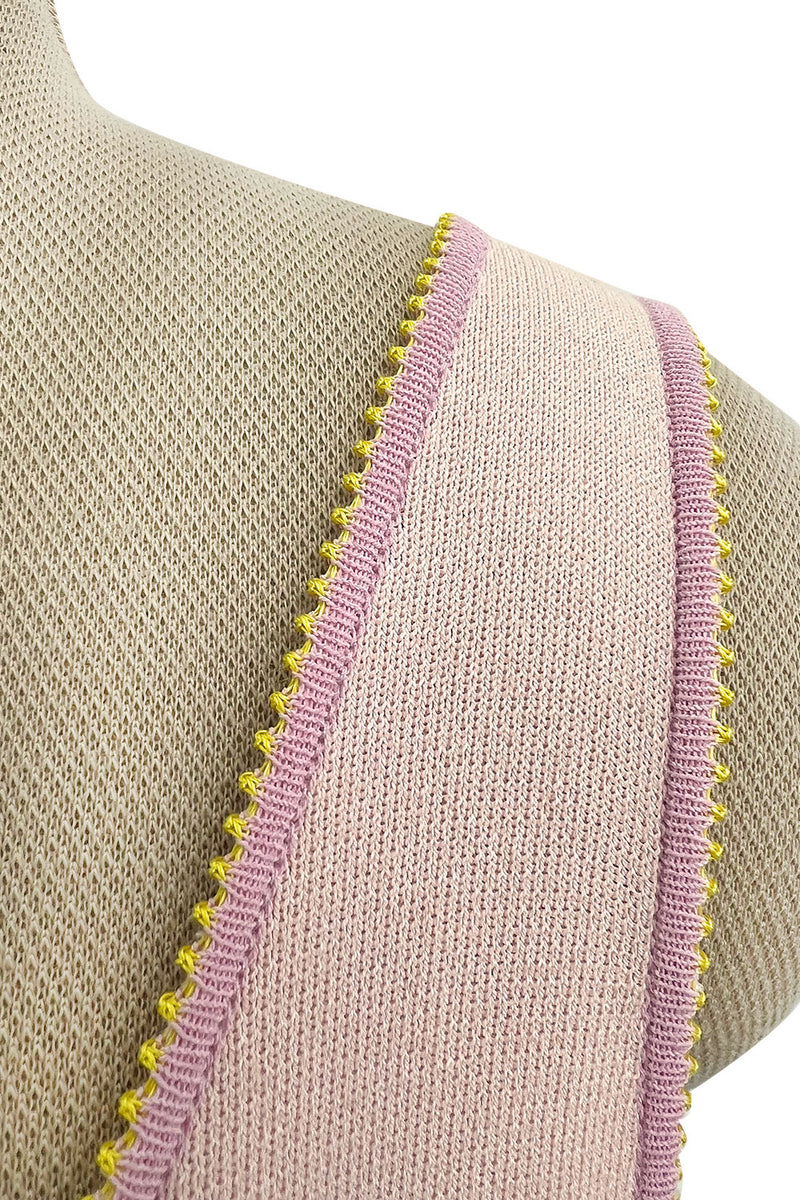 Dreamy Cruise 2004 Chanel by Karl Lagerfeld Pale Pink Knit Dress & Pastel Cardigan Set