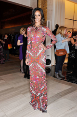 Fantastic Spring 2012 Emilio Pucci by Peter Dundas Runway Look 10 Coral Print Open Back Dress