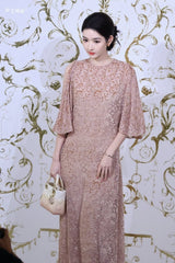 Cruise 2026 Christian Dior by Maria Grazia Chiuri Runway Look 55 Cut Velvet Silk Chiffon Dress