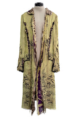 Fall 2004 Roberto Cavalli Runway Look 31 Multiple Prints & Layered Silk Chiffon Great Coat Jacket