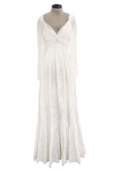 Spring 2018 Etro by Veronica Etro Runway Look 3 White Cotton Gauze Dress w Embroidery & Sequins
