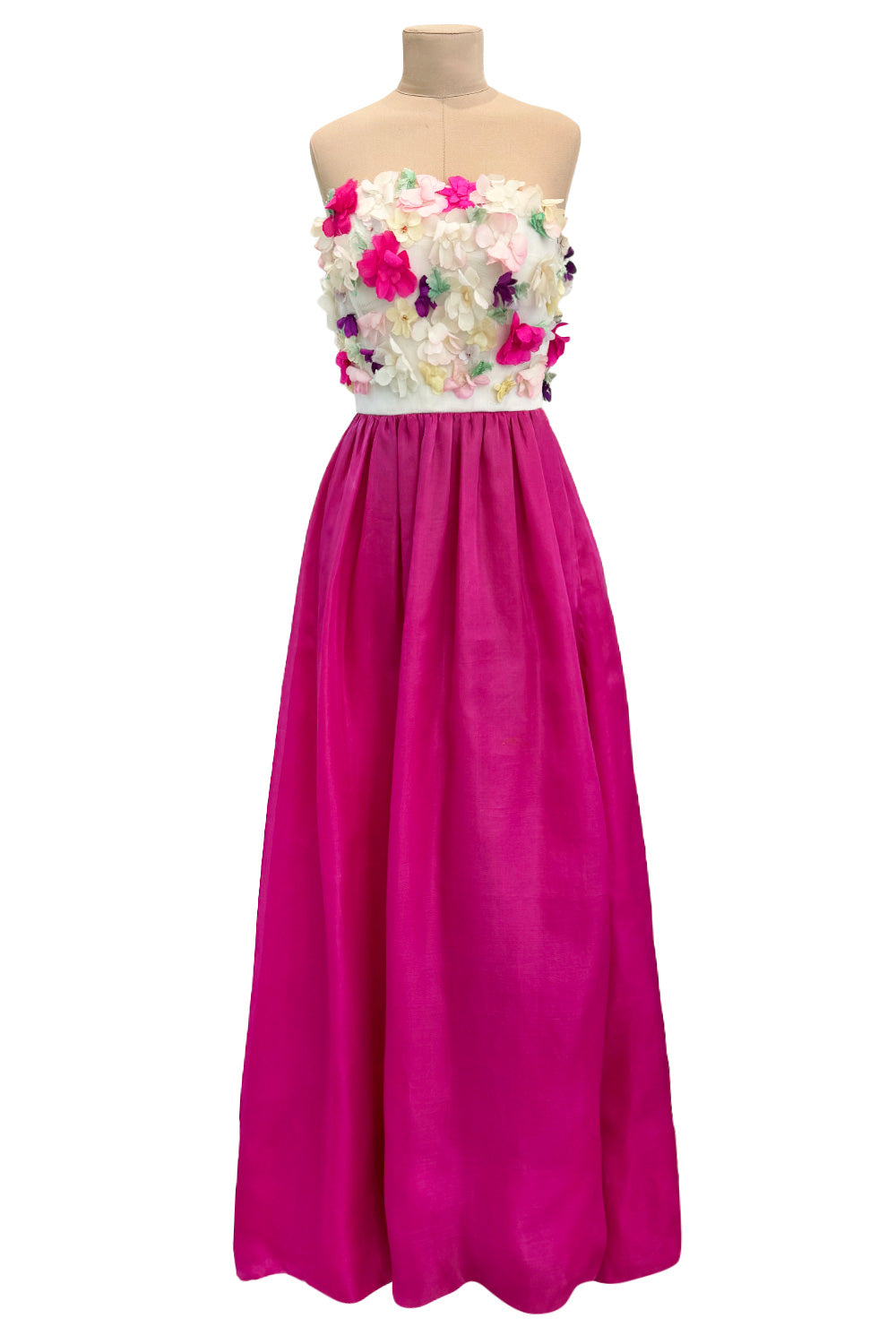 Spring 1982 Givenchy by Hubert de Givenchy Strapless Pink Silk