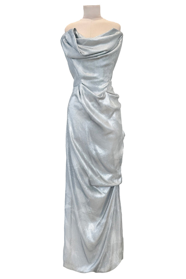 Limited Edition 2012 Vivienne Westwood Red Carpet Capsule Collection Silver Sequin Strapless Dress