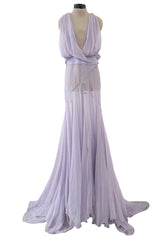 Remarkable Spring 2012 Alexandre Vauthier Haute Couture Runway Look 23 Pale Lavender Silk Chiffon Dress