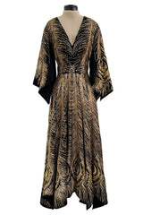Pre-Fall 2016 Saint Laurent by Hedi Slimane Runway Look 37 Gold Metallic Thread & Sequin Feather Dress