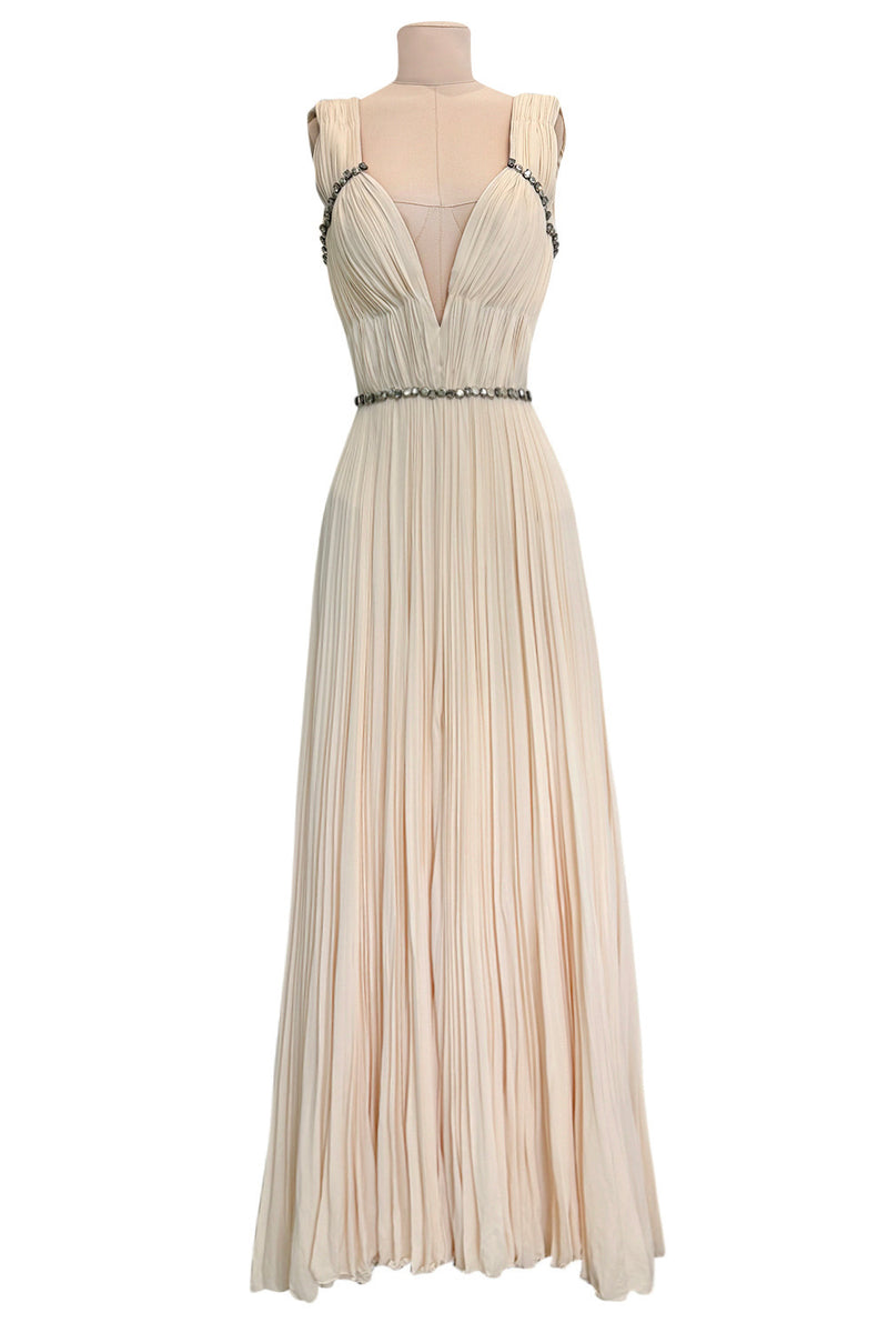 Incredible Fall 2007 Roberto Cavalli Ivory Pleated Silk Jersey Dress w Shrimpton Couture Incredible Fall 2007 Roberto Cavalli Ivory Pleated Silk Jersey Dress w Shrimpton Couture
