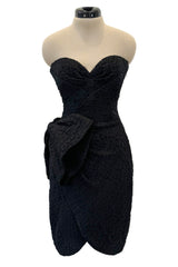 Christian Dior by Marc Bohan Spring 1988 Haute Couture Black Strapless w Bow