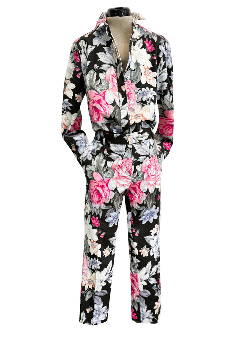 Well Documented Resort 2012 Celine by Phoebe Philo Floral Top or Jacket & Cropped Pant Suit