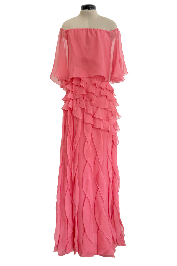 Fall 2010 Valentino Maria Grazia Chiuri & Pierpaolo Piccioli Runway Look 37 Off Shoulder Ruffle Dress
