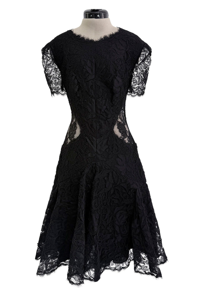 autumn lace dress women 2017 Fall Alexander McQueen by Sarah Burton Black w See Thr – Shrimpton Couture Size:6