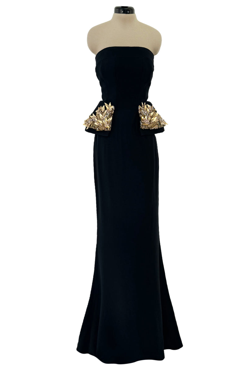 alexander mcqueen peplum dress Alexander McQueen Black Cotton/Wool Cap Sleeve Peplum Dress Sz.38/US 2