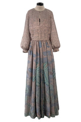 Chic Cruise 2020 Christian Dior by Maria Grazia Chiuri Runway Look 107 Metallic Print Dress w Full Sleeves