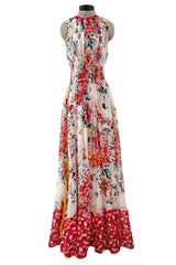 Prettiest Spring 2019 Carolina Herrera by Wes Gorden Runway Look 25 Silk Chiffon Floral Print Dress