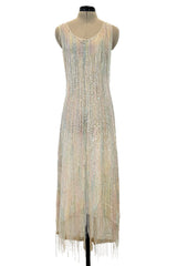 Spectacular Halston Resort 1982 Beaded Fringe Dress Shrimpton Couture Spectacular Halston Resort 1982 Beaded Fringe Dress Shrimpton Couture