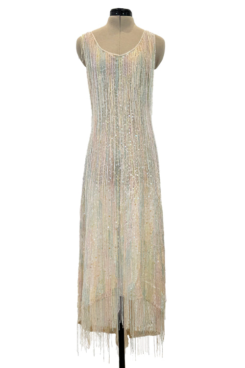 Spectacular Halston Resort 1982 Beaded Fringe Dress