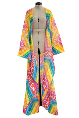Dreamy 2024 Valentino Special Escape Summer Capsule Cotton Chevron & Logo Print Cover Up Overdress