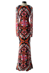 Fantastic Spring 2012 Emilio Pucci by Peter Dundas Runway Look 10 Coral Print Open Back Dress