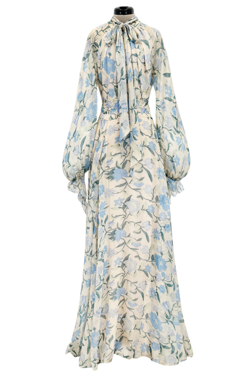 Prettiest Resort 2020 Luisa Beccaria Runway Look 24 Blue & Ivory Silk Shrimpton Couture Prettiest Resort 2020 Luisa Beccaria Runway Look 24 Blue & Ivory Silk Shrimpton Couture