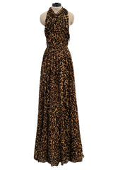 Pre-Fall 2013 Gucci by Frida Giannini Look 8 Leopard Silk Chiffon Dress w Open Back