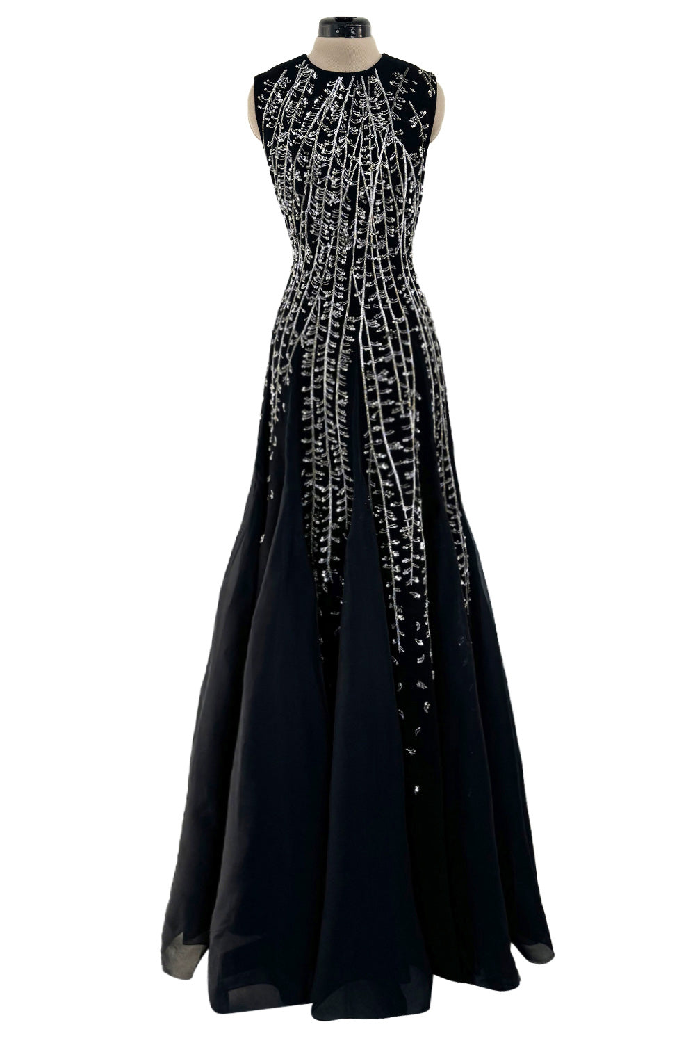 Fall 2019 Givenchy Final Look Silver Sequin Embroidered Dress with Ful   Shrimpton Couture