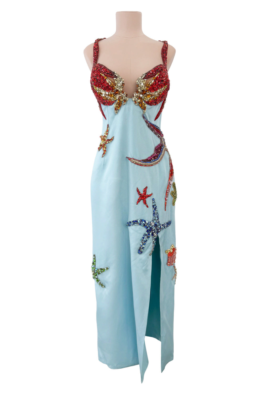 Phenomenal Spring 2021 Versace by Donatella Versace Runway Look 77  Embellished Starfish Dress