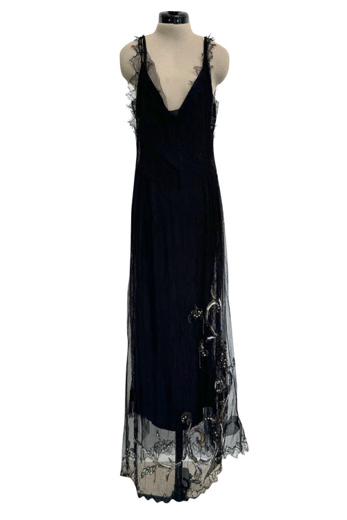 Prettiest Fall 2006 Christian Dior by John Galliano Black Silk & Net Dress w Beaded Detail