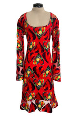 Important Spring 1997 Gianni Versace Well Documented Runway Dress w Heart Print by Jim Dine