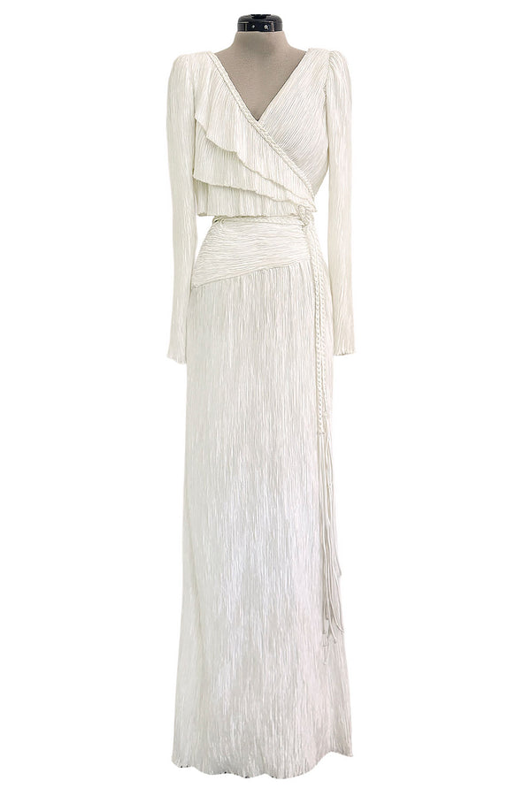 Incredible 1980s Hubert de Givenchy Haute Couture Strapless Blue