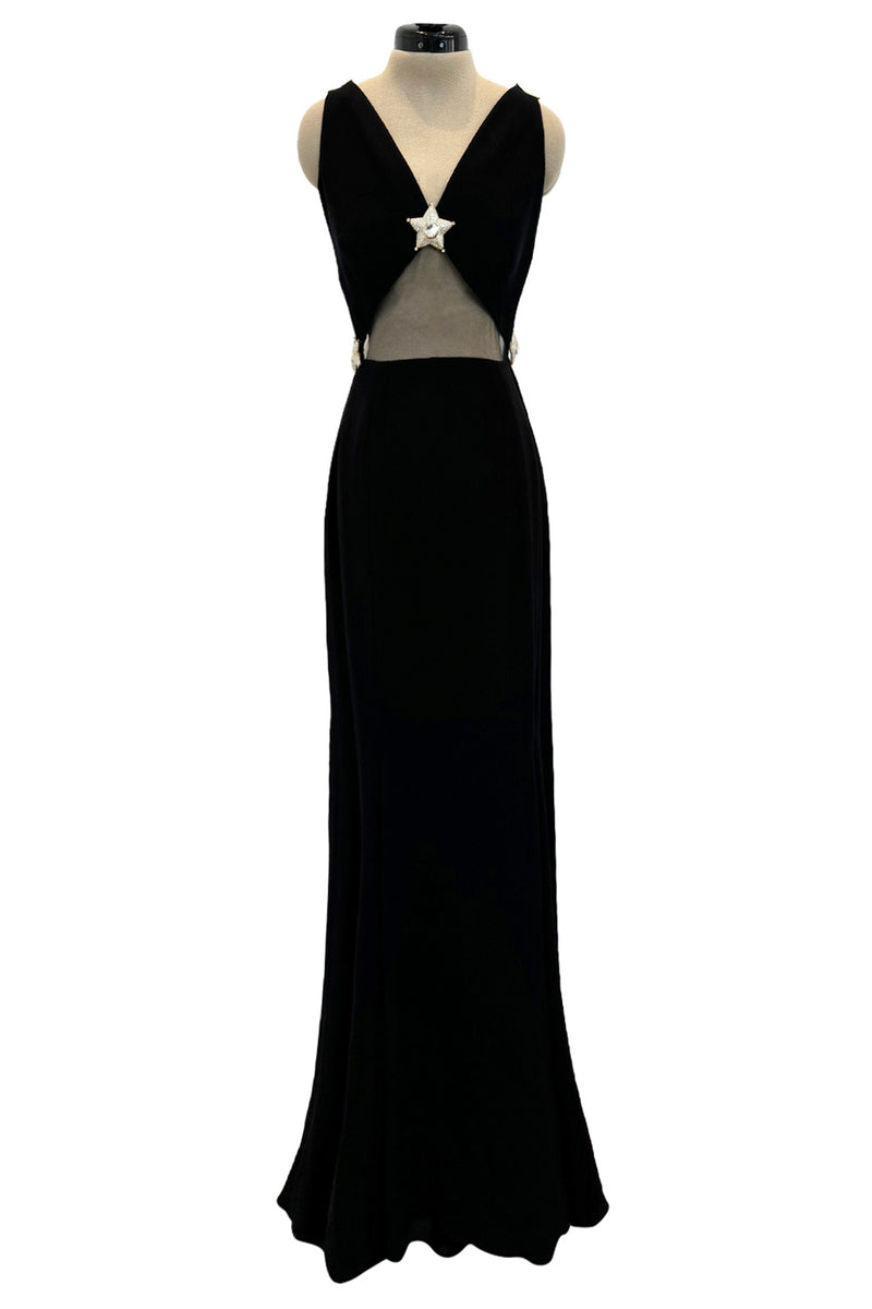 Incredible Spring 1993 Valentino Runway Star Dress w Front & Back Mesh Shrimpton Couture Incredible Spring 1993 Valentino Runway Star Dress w Front & Back Mesh Shrimpton Couture