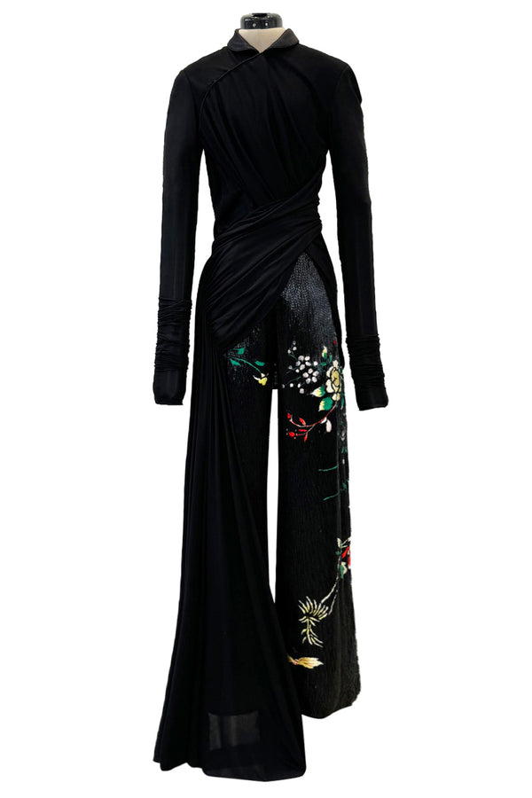 Masterpiece Fall 2001 Jean Paul Gaultier Runway Haute Couture Beaded & Embroidered Pant w Silk Jersey Top Set