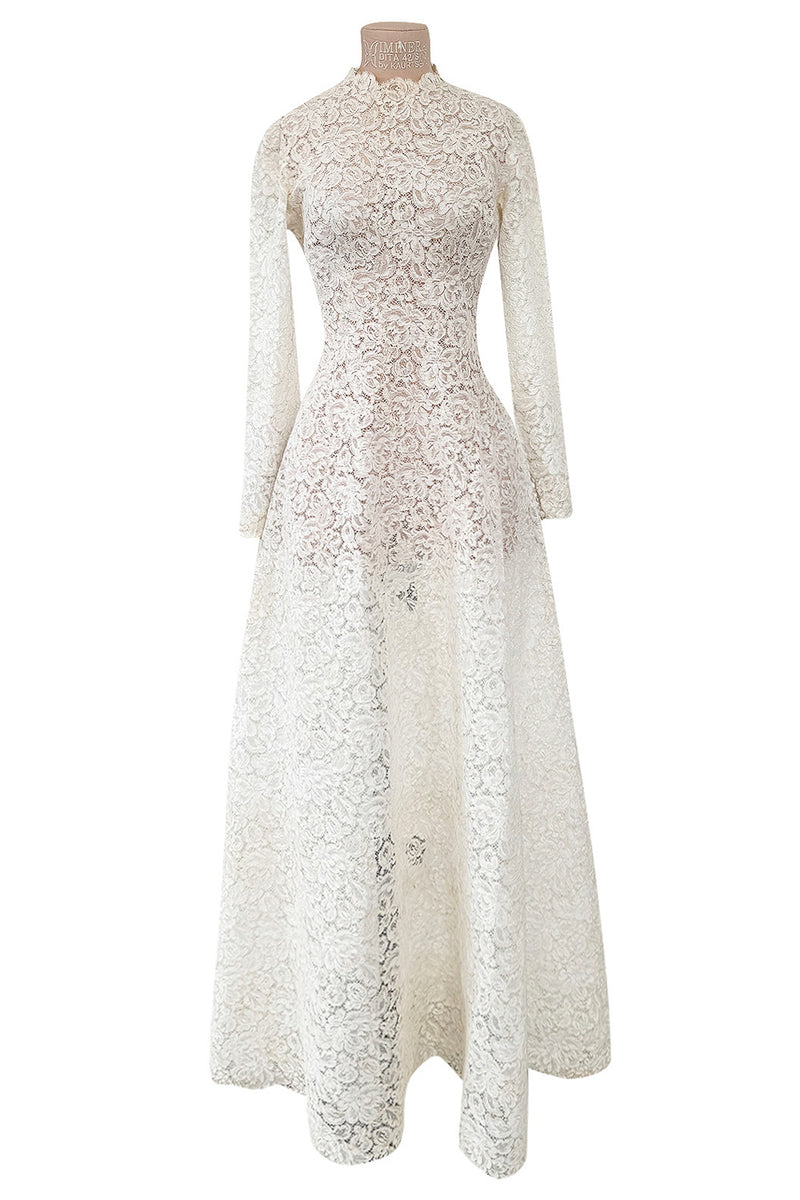 heirloom lace dress Heirloom Level Exquisite 1950s Handmade Couture White Lace Wedding Dre –  Shrimpton Couture