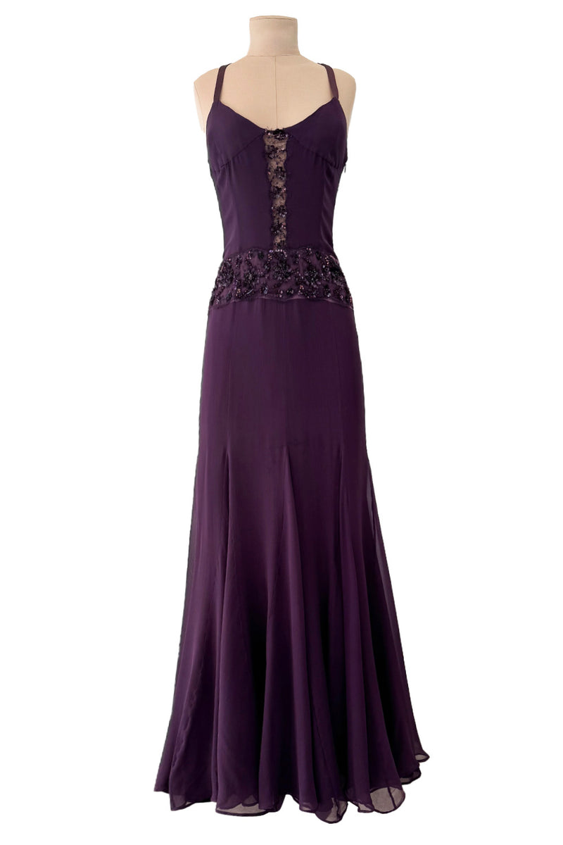 Gorgeous 2000s Valentino Roma Mauve Purple Silk Chiffon Dress w Sequin Shrimpton Couture Gorgeous 2000s Valentino Roma Mauve Purple Silk Chiffon Dress w Sequin Shrimpton Couture