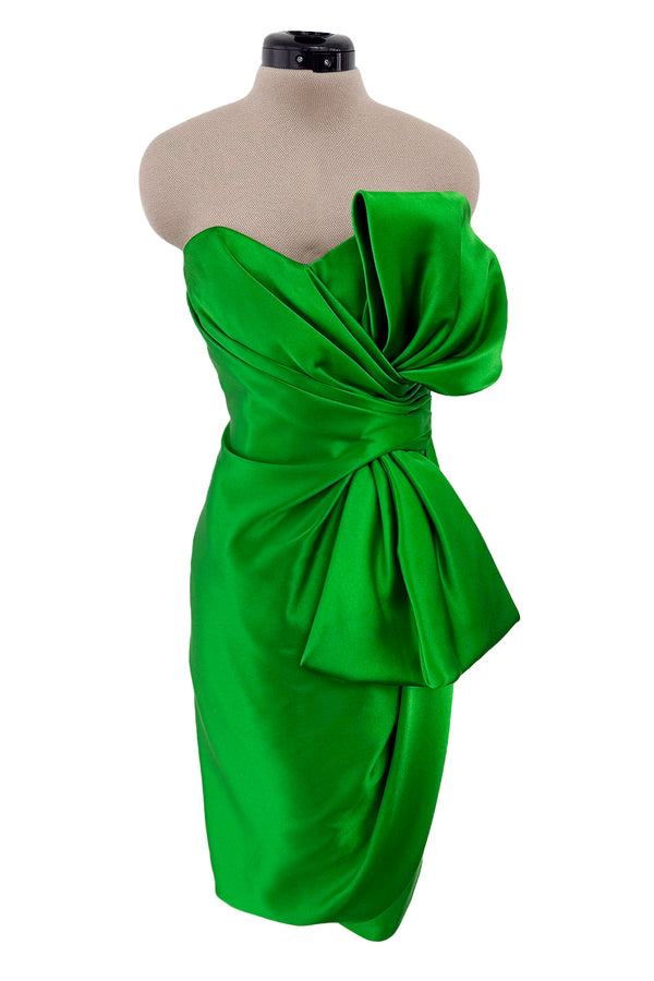 Spring 1992 Yves Saint Laurent Ad Campaign Black Dress w Green & Red E Shrimpton Couture Spring 1992 Yves Saint Laurent Ad Campaign Black Dress w Green & Red E Shrimpton Couture