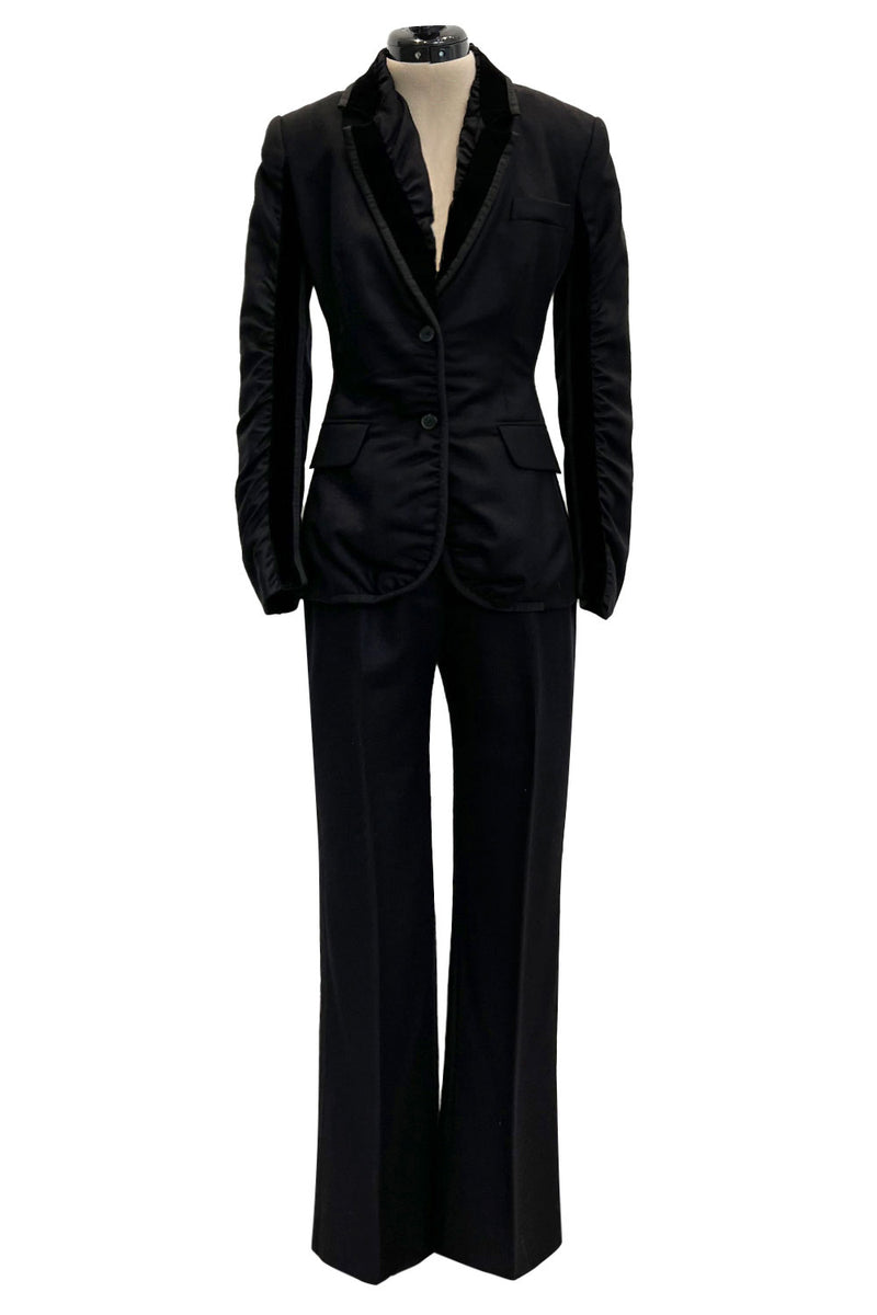 Chic Fall 2002 Yves Saint Laurent by Tom Ford Black Pant Suit w