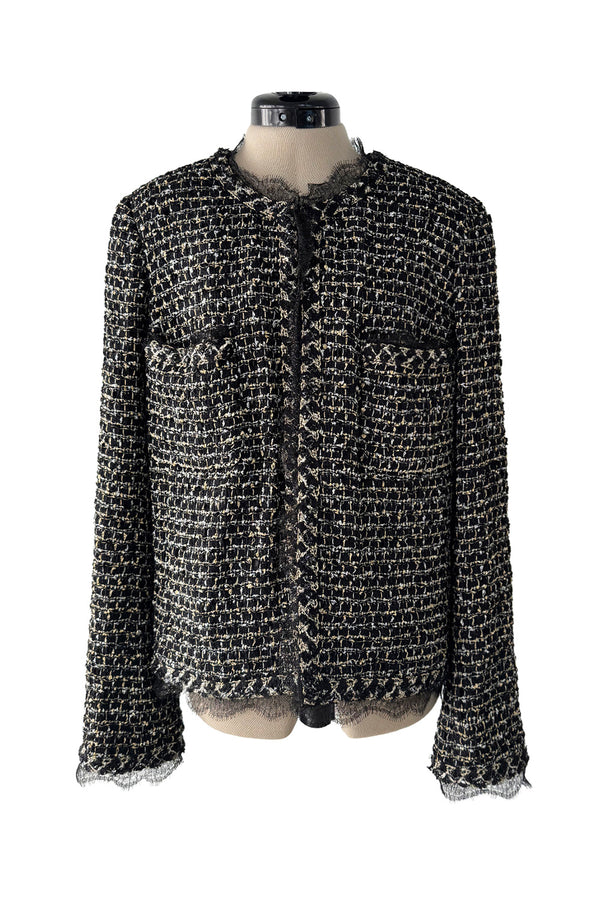 Stunning 2010 Chanel by Karl Lagerfeld Metallic Thread Jacket w Gripoix Buttons