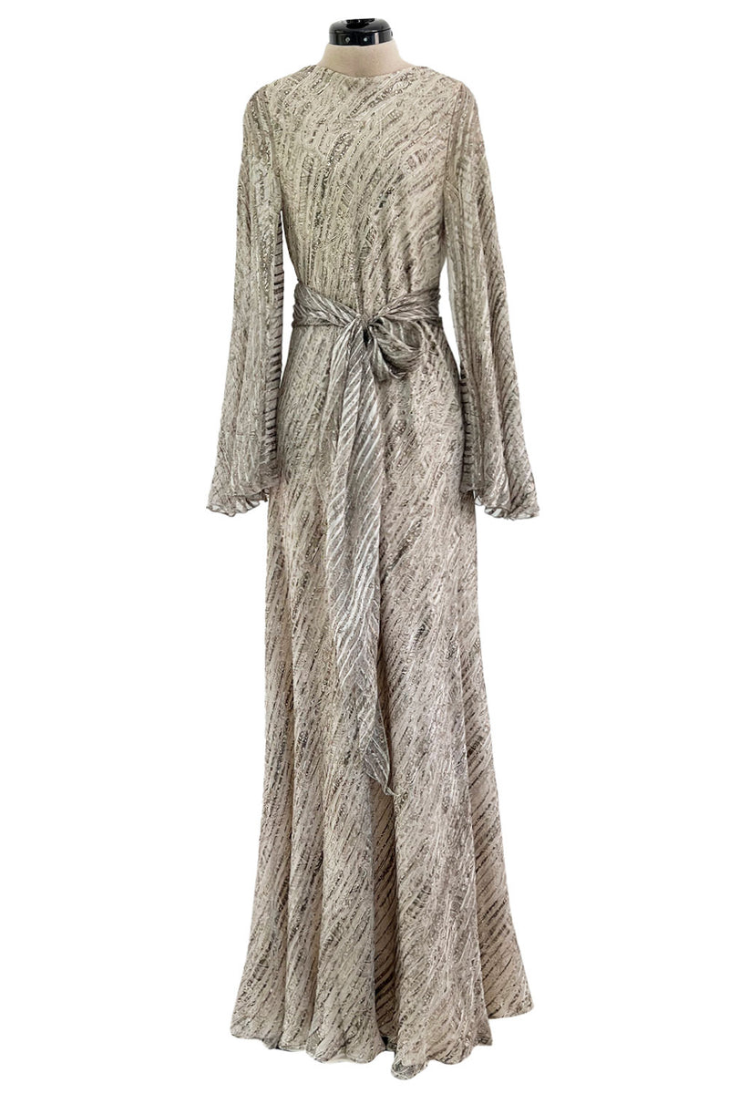 Exceptional 1970s George Stavropoulos Couture Bias Cut Grey Ribbon Sil Shrimpton Couture Exceptional 1970s George Stavropoulos Couture Bias Cut Grey Ribbon Sil Shrimpton Couture