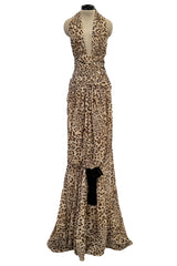 Gorgeos Spring 2007 Jean Louis Scherrer by Stephane Rolland Leopard Print Silk Chiffon Dress