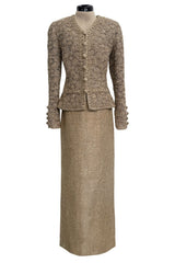 Spring 2000 Balmain Haute Couture by Oscar de la Renta Elaborate Jacket & Matching Skirt