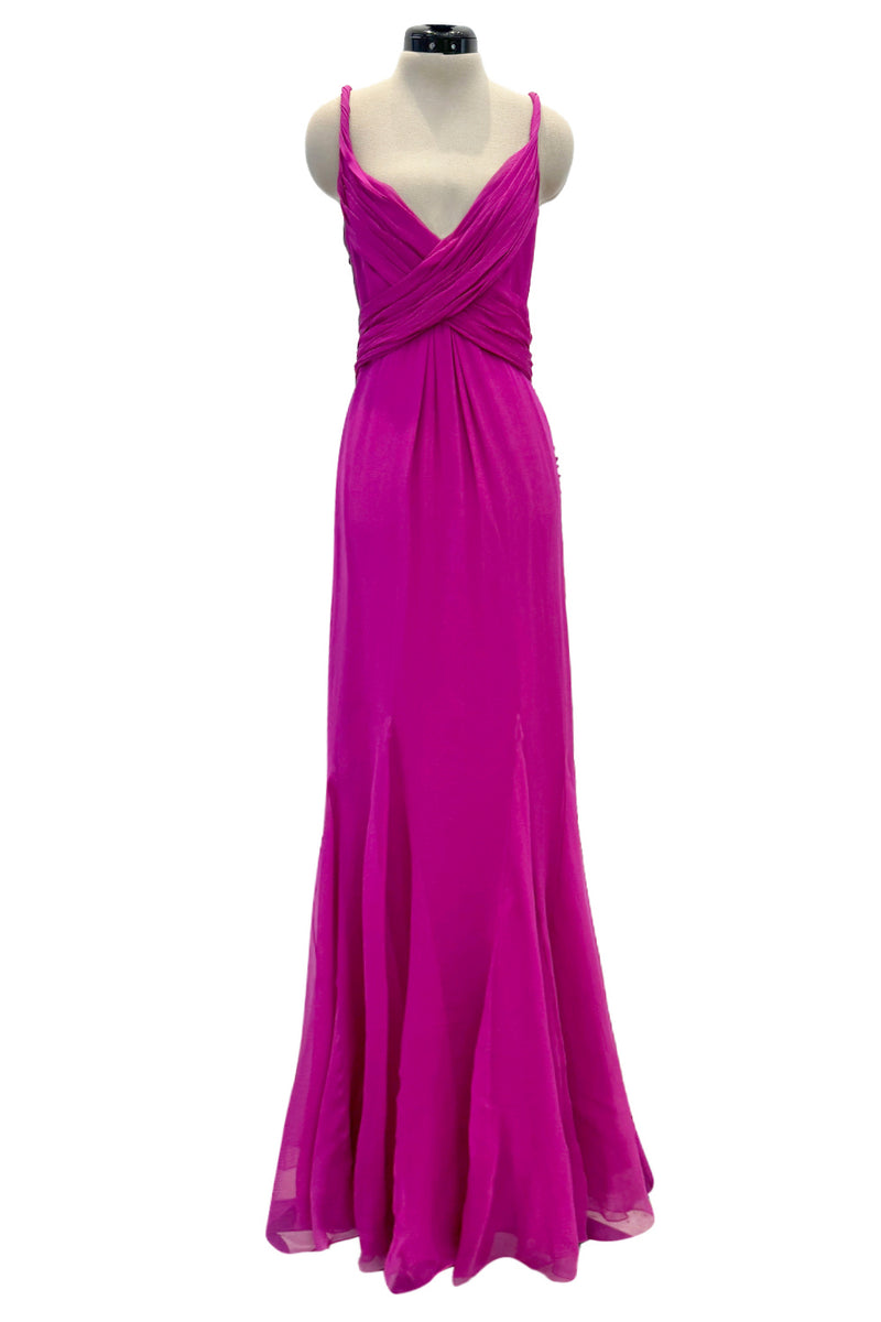 christian dior pink dress Cruise 2010 Christian Dior by John Galliano Pink Silk Chiffon Crossed – Shrimpton Couture
