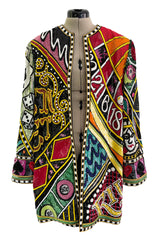 Incredible 1980s Bob Mackie Main Label Fully Sequin & Beaded Oversized Casino Themed Jacket