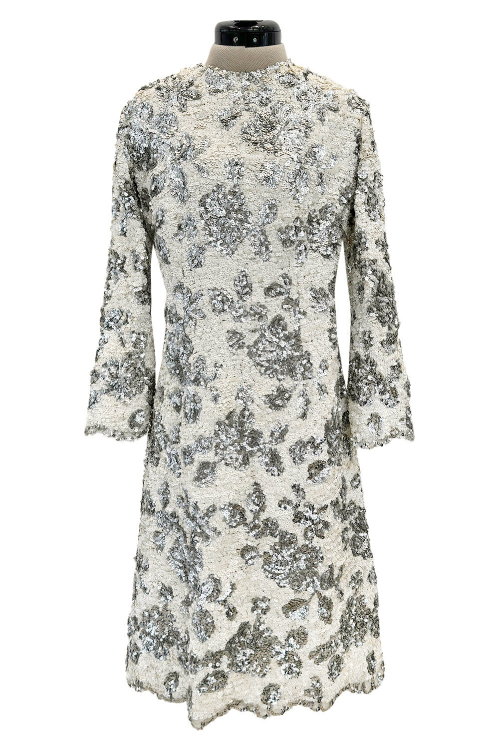 1960s Rare Nina Ricci Beaded Shift Dress