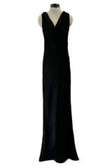 Outstanding Spring 2000 Christian Dior by John Galliano Black Silk Bias Cut Dress w Low Back