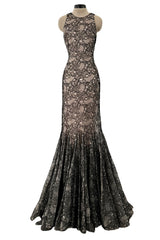 Spring 2012 Alexander McQueen by Sarah Burton Black Lace Dress w Fabulously Full Lower Skirting