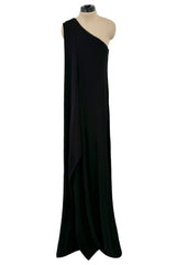 Easy to Wear Fall 2012 Givenchy by Riccardo Tisci One Shoulder Fluid Black Jersey Caftan Dress