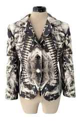 Iconic Spring 2009 Alexander McQueen Look 27 Grey Print Structured and Tailored Jacket