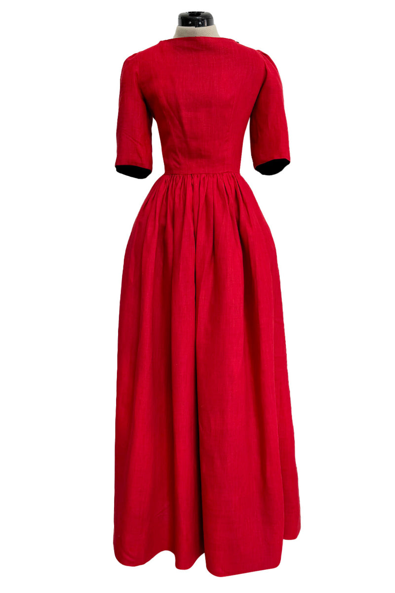 Dreamy Spring 1984 Lanvin by Jules-Francois Crahay Runway Red Linen & Shrimpton Couture Dreamy Spring 1984 Lanvin by Jules-Francois Crahay Runway Red Linen & Shrimpton Couture