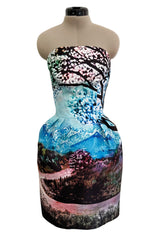 Gorgeous Fall 2013 Mary Katrantzou Runway Print From Look 18 Strapless Bubble Skirt Mini Dress